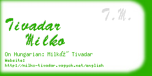 tivadar milko business card